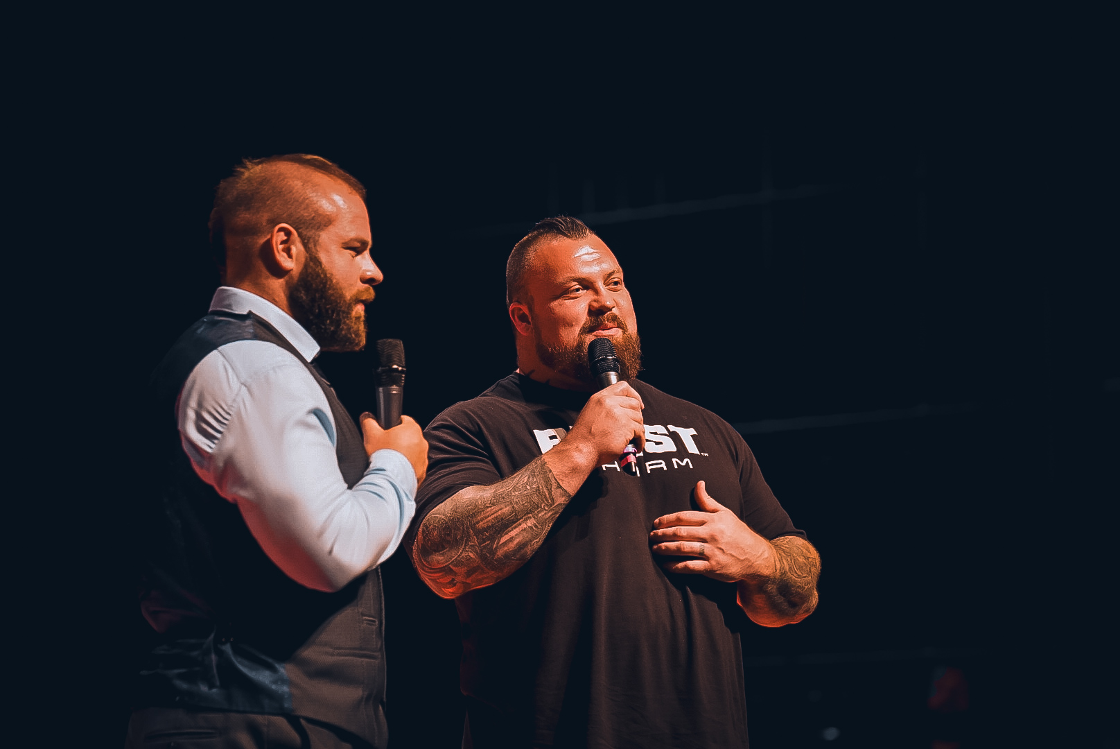 Strongman Eddie Hall as special guest on stage at GrappleMax